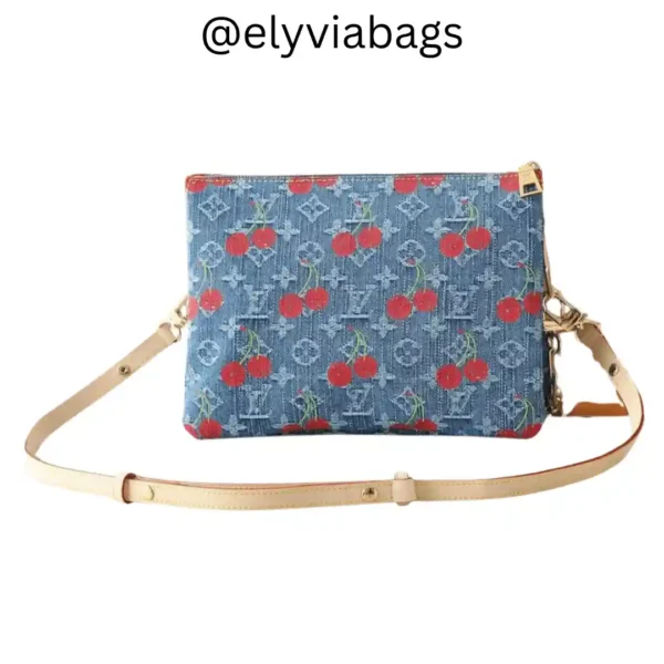LV x TM Coussin PM in cherry denim
