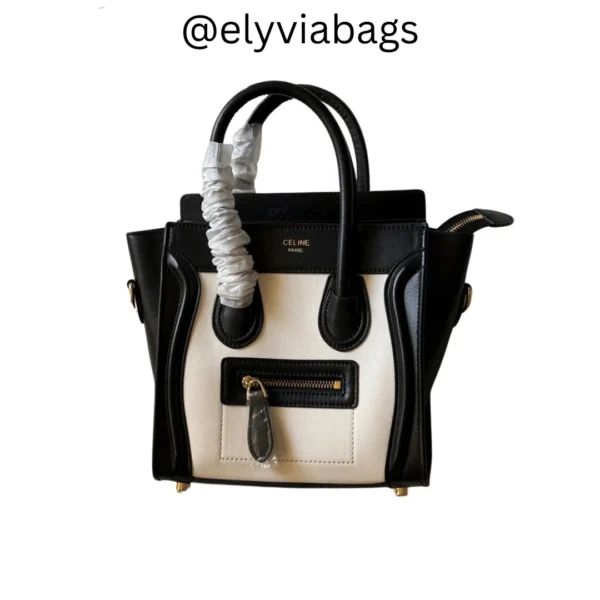 celine nano luggage bags black cream