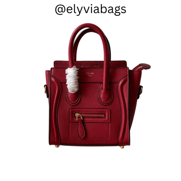 celine nano luggage bags red