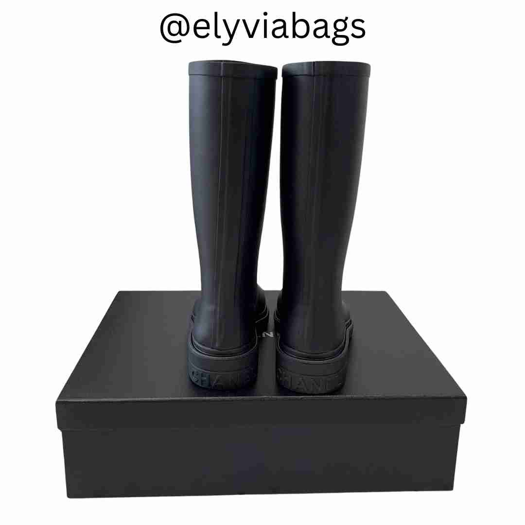 Caoutchouk High Boots black back view