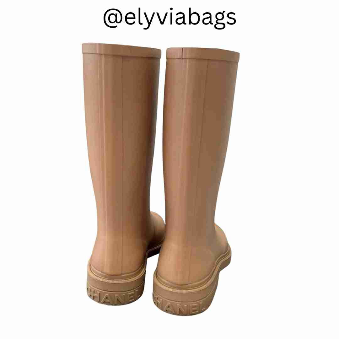 Caoutchouk High Boots cream back view