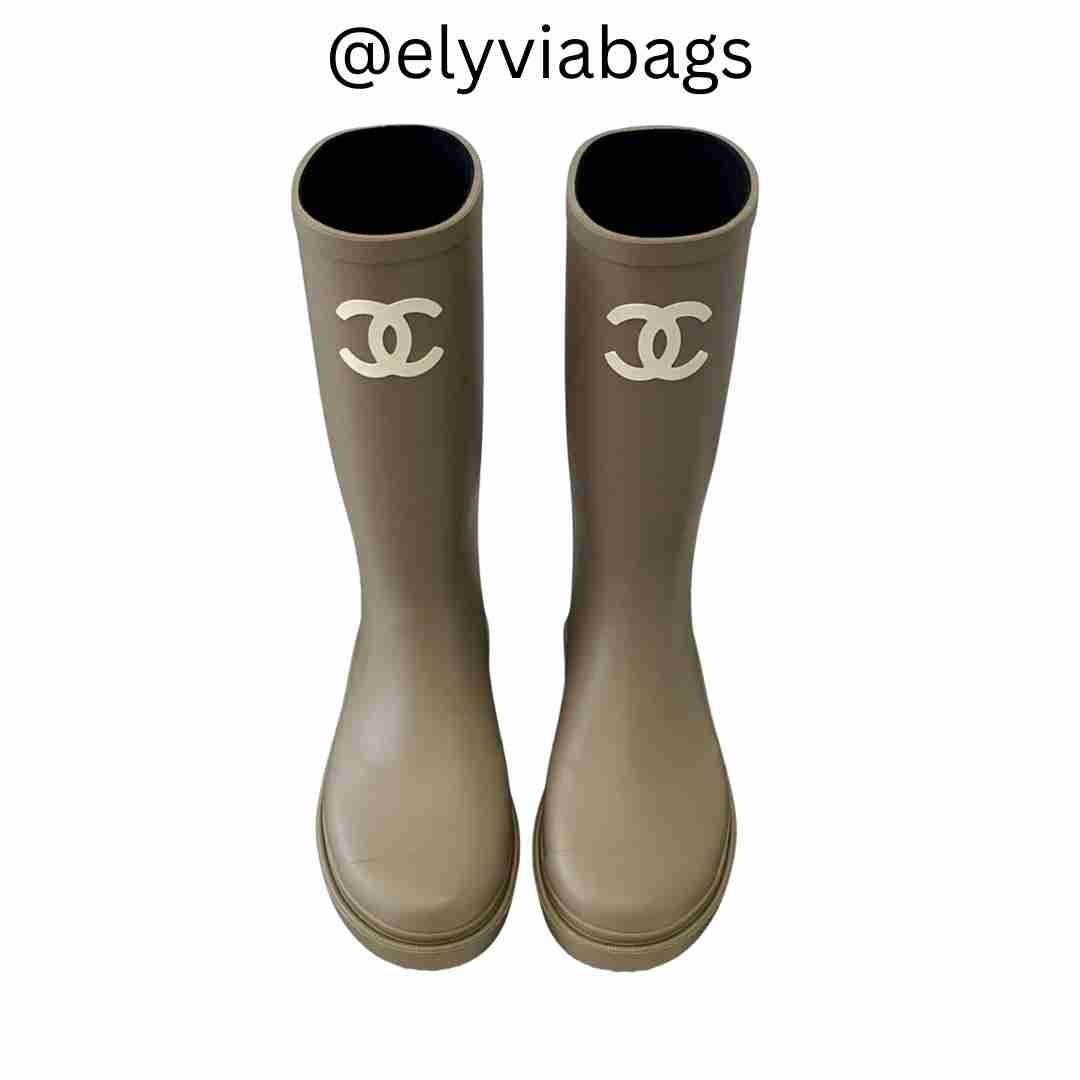 Caoutchouk High Boots dark beige